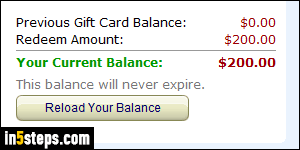 Add gift card to Amazon - Step 4