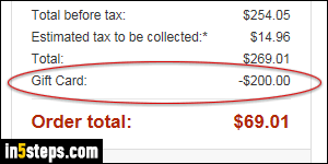 Add gift card to Amazon - Step 5