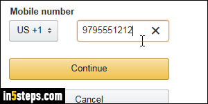 Add phone number to Amazon - Step 3