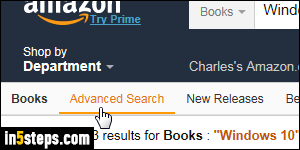 Amazon advanced book search - Step 2