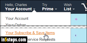 Postpone/cancel Amazon Subscribe and Save item - Step 1