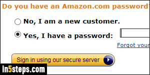 Change Amazon password - Step 1