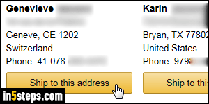 Change Amazon shipping address - Step 3
