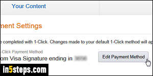 Change default Kindle payment method - Step 5