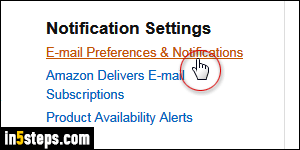 amazon how to turn off email notifications