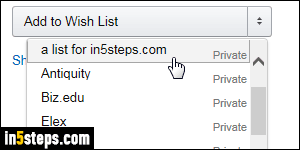 Create Amazon wish list - Step 5