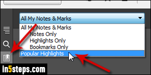 Hide popular highlights in Kindle for PC - Step 5