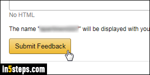 Leave feedback to Amazon seller - Step 5