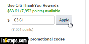 Pay Amazon order with ThankYou points - Step 5