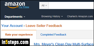 Remove feedback from Amazon - Step 2