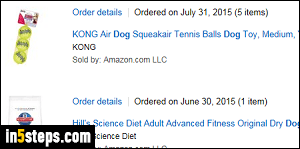 Search Amazon order history - Step 5