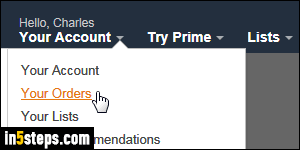 Track the shipping progress of an order on Amazon.com