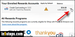 Auto-pay Amazon with rewards cash - Step 4
