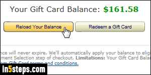 View Amazon gift card balance - Step 4