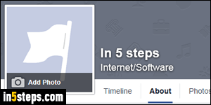 Add logo to Facebook page - Step 1