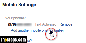 Add a cell phone number to Facebook - Step 4