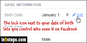 Change birthday on Facebook - Step 5