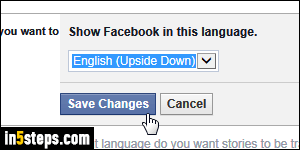 Change Facebook language - Step 4