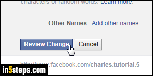 Change name on Facebook - Step 4