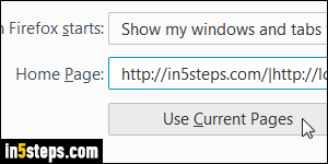 Change homepage in Firefox - Step 5