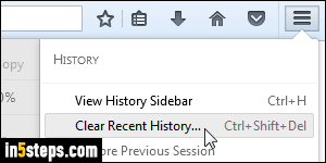 Clear cookies in Firefox - Step 3