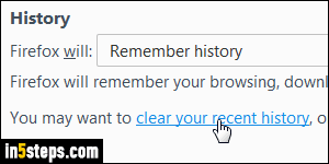 Clear the cache in Firefox - Step 4
