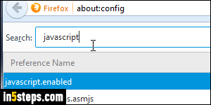 Disable JavaScript in Firefox - Step 3