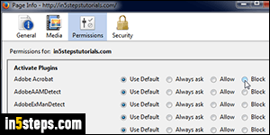 Disable plugins in Firefox - Step 6