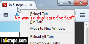 firefox 40.0.3 duplicate tab