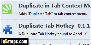 duplicate tab shortcut key