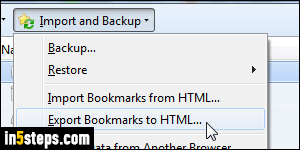 Export Firefox bookmarks - Step 3