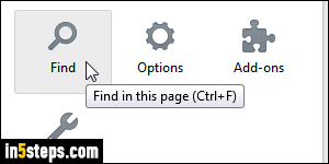 Find text on web page in Firefox - Step 3