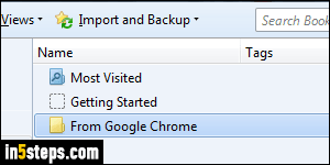 Import Chrome bookmarks to Firefox - Step 1