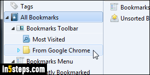 Import Chrome bookmarks to Firefox - Step 5