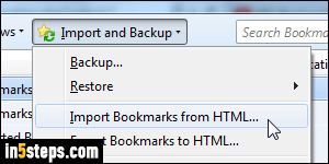 Import IE favorites to Firefox - Step 3