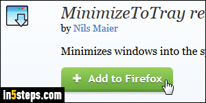 Minimize Firefox to system tray - Step 2