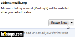 Minimize Firefox to system tray - Step 3