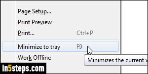 Minimize Firefox to system tray - Step 6