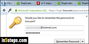 Prevent Firefox from saving specific password - Step 1