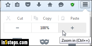 Zoom in/out in Firefox - Step 2
