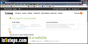 Register domain with GoDaddy - Step 1