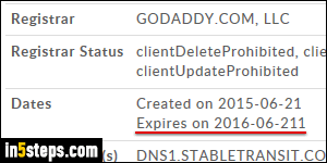 Check GoDaddy domain expiration date - Step 5