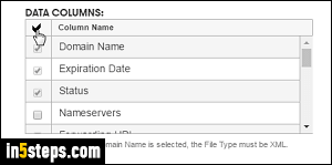 Download GoDaddy domains to CSV - Step 4