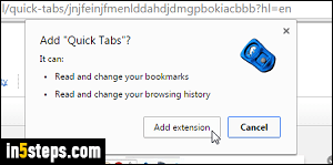 Add a tab menu to Chrome - Step 2