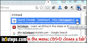 Add a tab menu to Chrome - Step 4