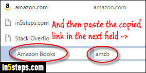 Add Amazon search in Chrome - Step 3