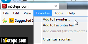 Add bookmark / create folder in Chrome - Step 1