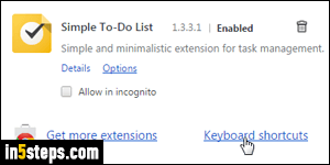 Assign keyboard shortcut to Chrome extension - Step 2