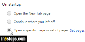 Auto-load sites when you open Chrome - Step 3