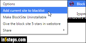 Block website in Chrome - Step 3